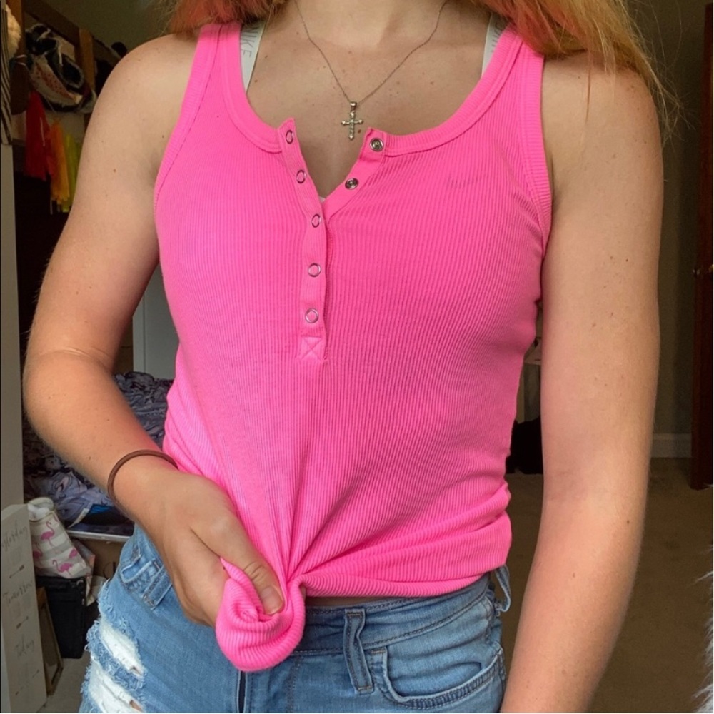 neon pink tank